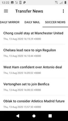 Football Transfer News Live android App screenshot 0